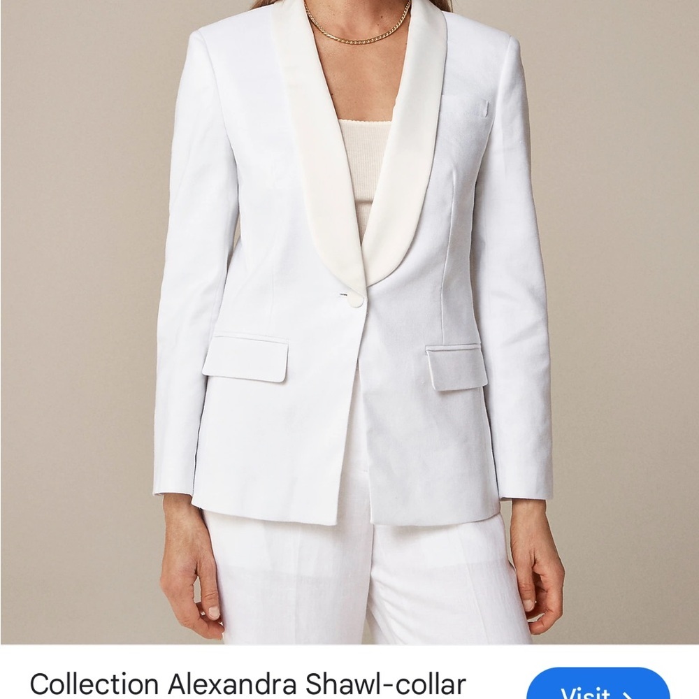 J. Crew Collection Alexandra Shawl Ivory Blazer NWT